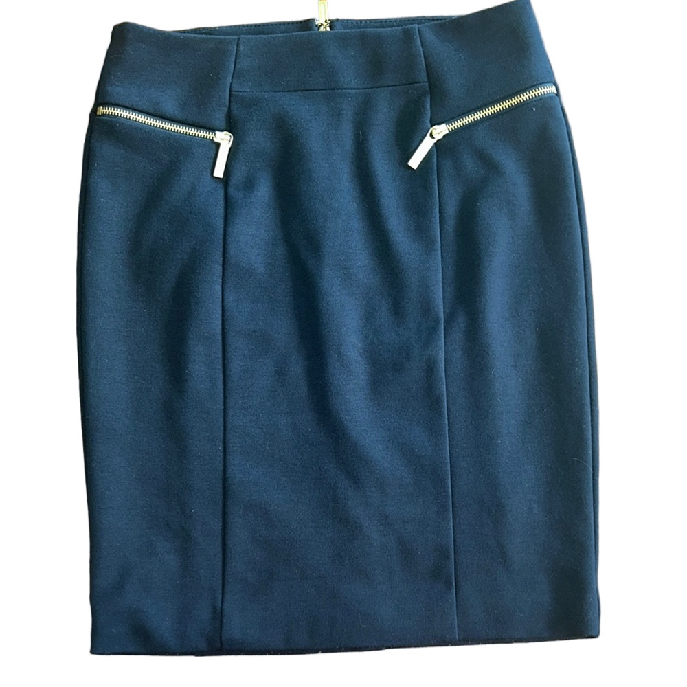 Michael Michael Kors: Navy Blue Skirt w/ Gold Accents: Size 4